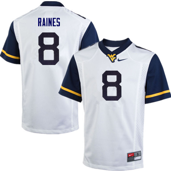 Men #8 Kwantel Raines West Virginia Mountaineers College Football Jerseys Sale-White - Click Image to Close